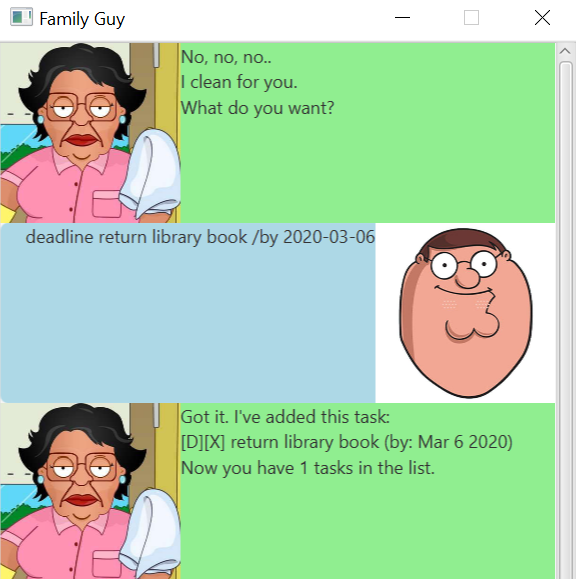 Family guy - Consuela bot User Guide | duke